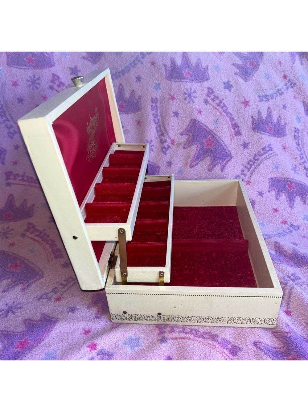Excellent Vintage 1950s Tiered Jewelry Box - Picture 2 of 11